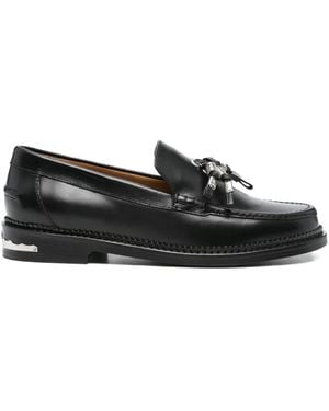 Toga Virilis Tassel-Embellished Leather Loafers - Black