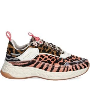 Kurt Geiger Leopard-Print Sneakers - Brown