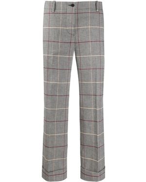 Alberto Biani Houndstooth Check Cropped Pants - Gray