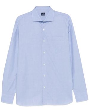 Truzzi Chest-Pocket Spread-Collar Shirt - Blue