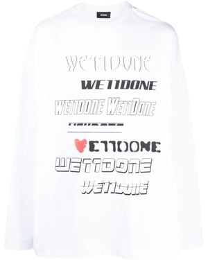 we11done Sweat En Coton À Logo Imprimé - Blanc