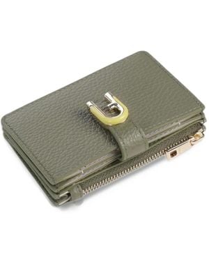 Furla Logo-Plaque Pebbled Wallet - Green