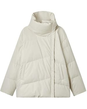 B+ AB Quilted Funnel-Neck Jacket - White