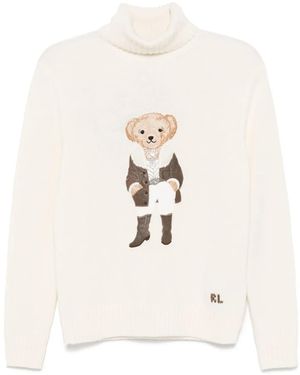 Ralph Lauren Pullover mit Polo Bear-Applikation - Natur