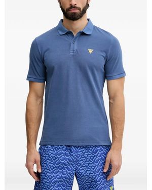 Guess Triangle-Logo Polo Shirt - Blue