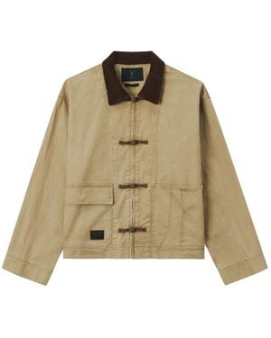 FIVE CM Toggle-Fastening Corduroy-Collar Jacket - Natural