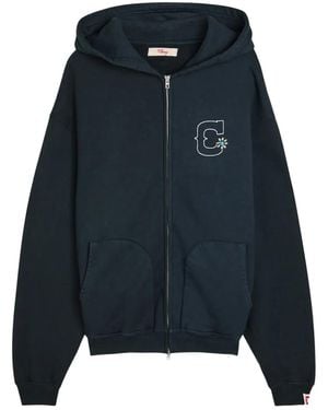 CHERRY LA Felpa Con Logo Ricamato E Zip - Blu
