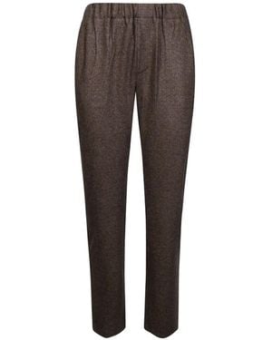 Weekend by Maxmara Herringbone-Jacquard Slim-Fit Pants - Brown