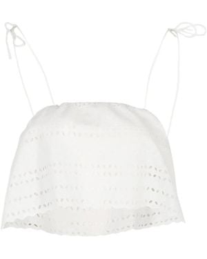 Faithfull the Brand Broderie Scalloped Top - White