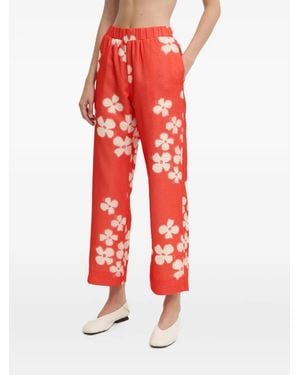 Stine Goya Floral-Pattern Trousers - Red