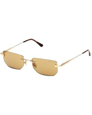 Tom Ford Geometric-Frame Sunglasses - Metallic