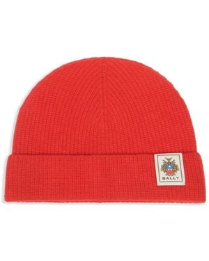 Bally Crest Logo Beanie - Red