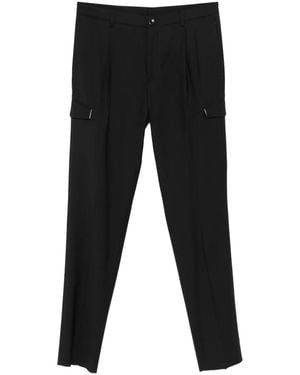 Tagliatore Pleated-Detail Cargo Trousers - Black
