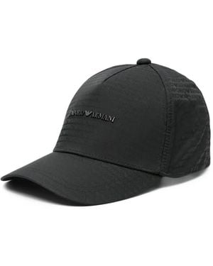 Emporio Armani Logo-Plaque Baseball Cap - Black