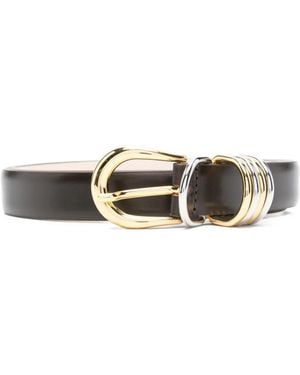 DEHANCHE Hollyhock Mixed-Metal Buckle Belt - White
