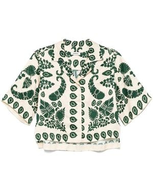 Sandro Printed Short-Sleeve Shirt - Green