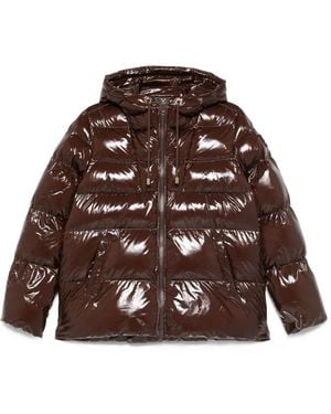 Pinko フーデッド キルティングジャケット - ブラウン