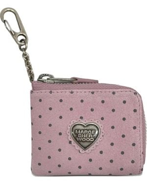 Marge Sherwood X Peanuts Heart Polka Dot Suede Wallet - Purple