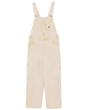 Carhartt Bib Button-Fastening Pocket Dungaree - White