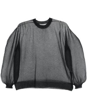 Issey Miyake Bishop-Sleeve Top - Grey