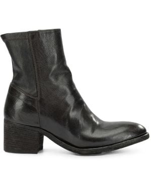 Officine Creative Denner 127 Block-Heel Leather Boots - Black