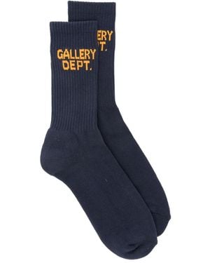 GALLERY DEPT. Logo-Embroidered Socks - Blue