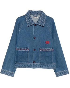 Bode Embroidered Denim Jacket - Blue