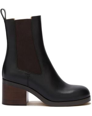 Odissi Grace Stacked Heel Boots - Black