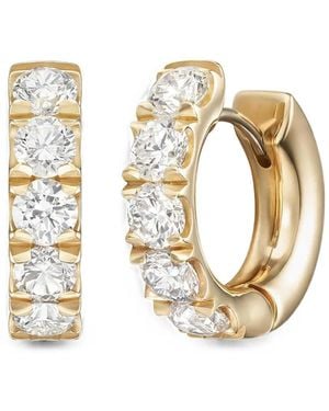 Melissa Kaye Super Clara Diamond Hoop Earrings - Metallic