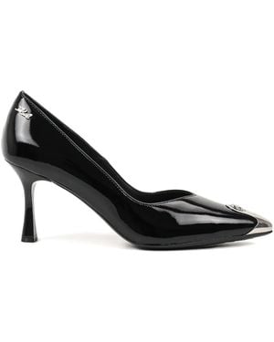 Karl Lagerfeld メタリックトゥ パンプス - ブラック