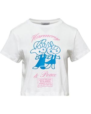 Ashley Williams Harmony & Peace Crop Top - White