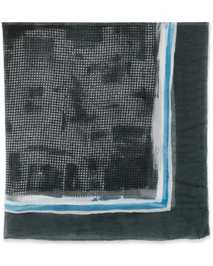 Faliero Sarti Houndstooth-Pattern Frayed Scarf - Grey