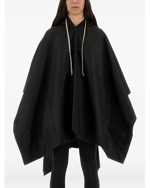 Rick Owens Concordians Drawstring Poncho - Black