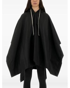 Rick Owens Poncho Concordians Con Cordón - Negro
