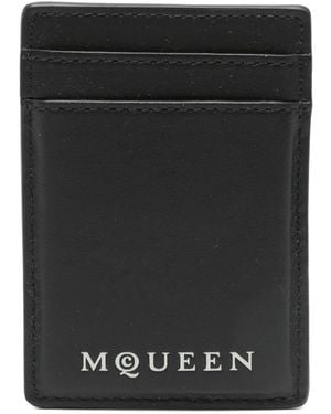 McQueen Mcqueen Magnetic レザーカードケース - ブラック