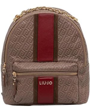 Liu Jo Backpack With Monogram Logo - Brown