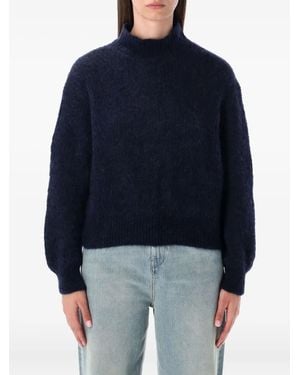 American Vintage High-neck Sweater - Blue