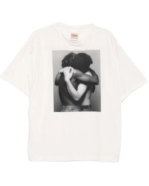 SAINT Mxxxxxx Logo-Printed T-Shirt - Natural
