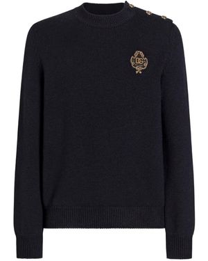Dolce & Gabbana Pull En Maille Lisse - Bleu
