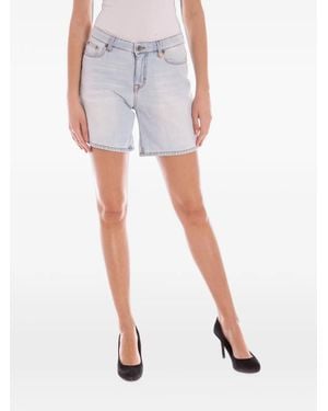 GANT Contrast-Stitch Denim Shorts - White