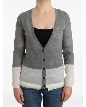 CoSTUME NATIONAL Colourblock V-Neck Cardigan - Grey
