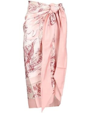 Ferragamo Voyage-Print Silk Pareo - Pink