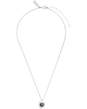Ferragamo Gancini Crystal-Embellished Necklace - White