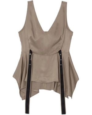 3.1 Phillip Lim V-Neck Peplum Top - Brown