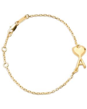 Ami Paris Ami De Coeur Hammered Bracelet - Metallic