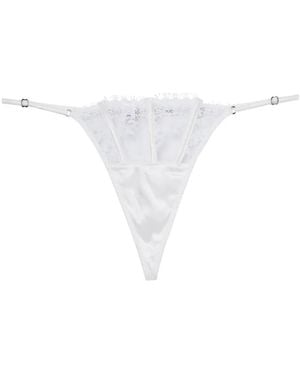 Fleur du Mal Frankie Lace Thong - White