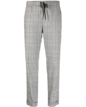 Lorena Antoniazzi Plaid-Check Pattern Tapered-Leg Trousers - Grey