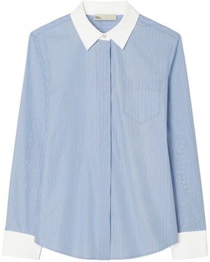 Tory Burch Striped Buttondown Shirt - Blue