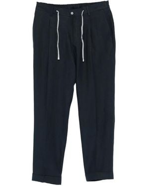 Barba Napoli Drawstring Cuffed Trousers - Blue