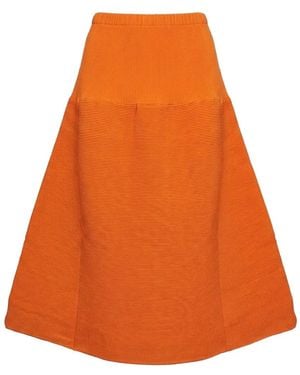 Melitta Baumeister Falda Midi Acampanada - Naranja